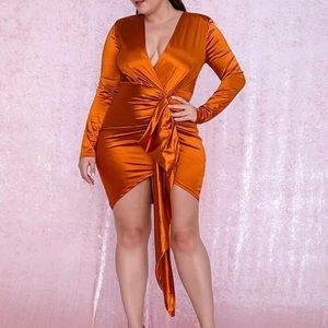 Orange Satin dress